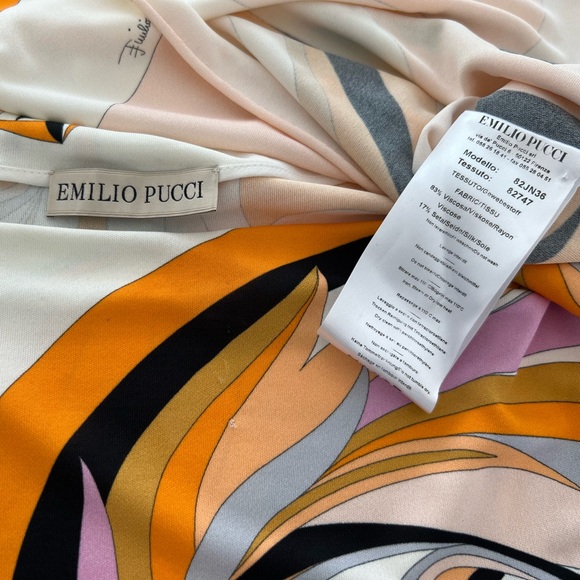 EMILIO PUCCI ORANGE MULTI TOP STYLE 82JN36 SIZE IT 46 / US 12 NWOTS! - Picture 13 of 17